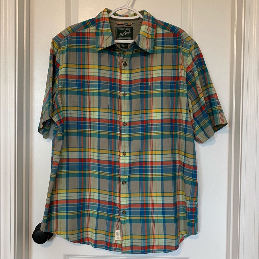 Woolrich SS Plaid Button Down Sz L EUC